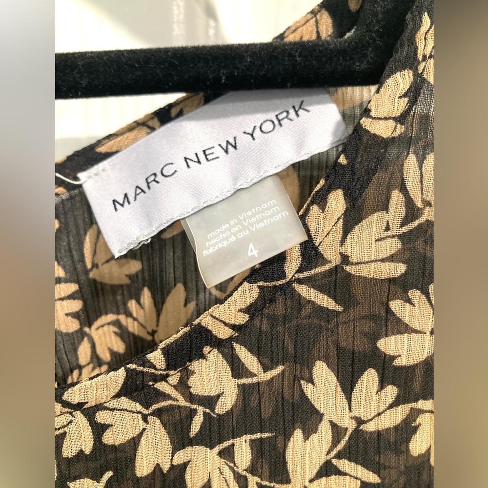 NWT Mark New York Long Sleeve Hi Lo Fit & Flare Leaf Print Dress Size 4 - Picture 5 of 15